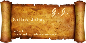 Galina Jolán névjegykártya